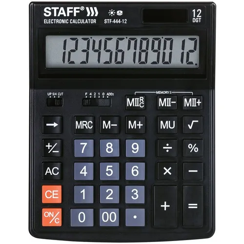 Калькулятор STAFF STF-444, 12-разрядный, черный