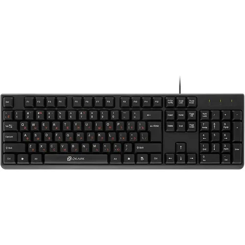 Клавиатура Oklick 100M HW3, проводная, USB, мембранная, черный [654570]