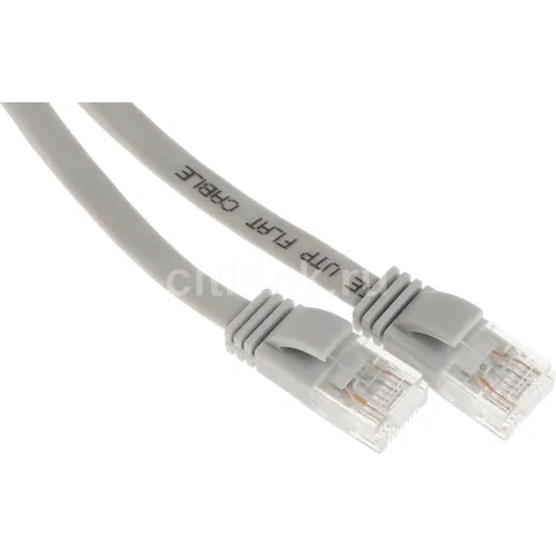Патч-корд Buro Flat литой (molded), UTP, кат.5E, 2м, 4 пары, медь, многожильный, серый, плоский (flat)