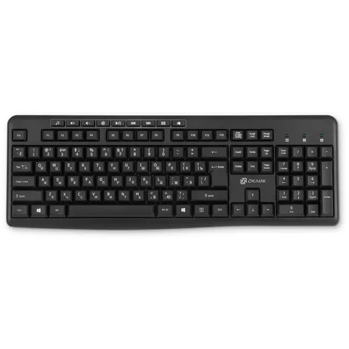 Клавиатура Oklick K225W, беспроводная, USB, Радиоканал, мембранная, черный [1875232]