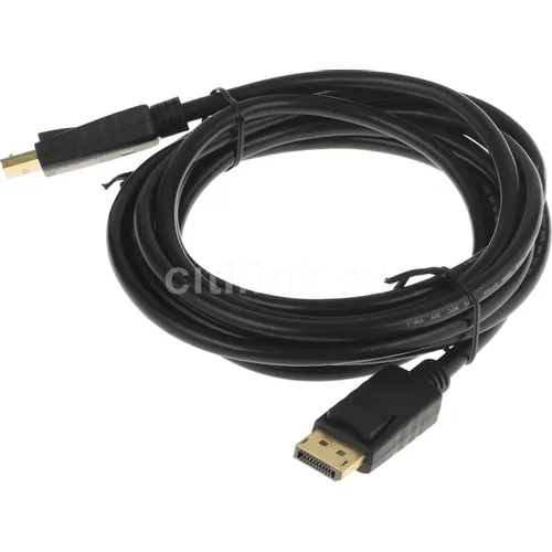 Кабель аудио-видео Buro BU-DP-v1.2-3m, DisplayPort (m) - DisplayPort (m), ver 1.2, омедненный, 3м, черный