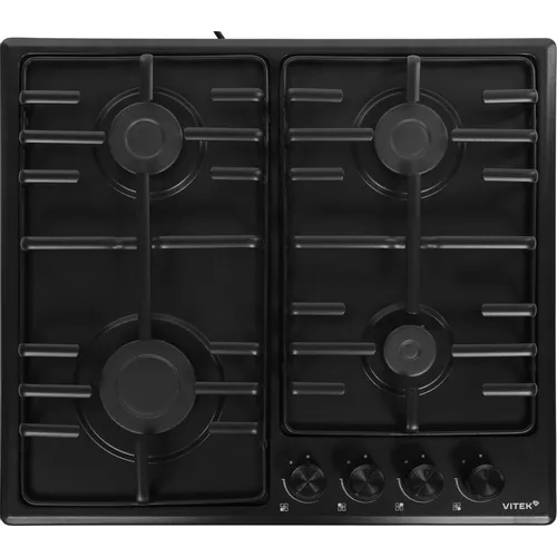 Газовая варочная панель Vitek VGH 6410 MBK, 4 конфорки, эмалированная сталь, черный