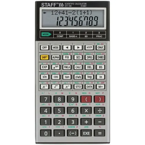Калькулятор STAFF STF-169, 10+2-разрядный, серебристый
