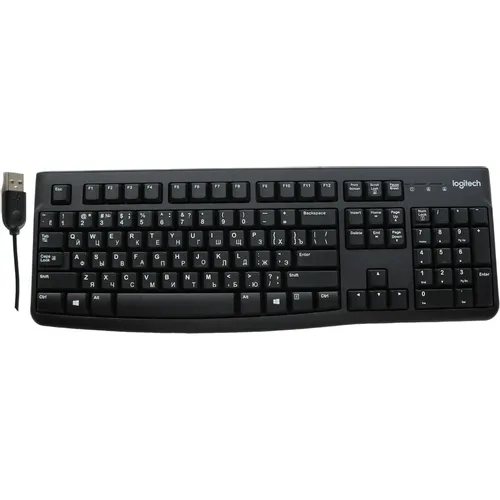 Клавиатура Logitech K120, проводная, USB, мембранная, с гравировкой, черный [920-002583]