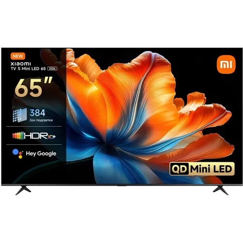 65" Телевизор Xiaomi TV S Mini LED 65 2026 QLED, 4K Ultra HD, СМАРТ ТВ, Android TV, темно-серый