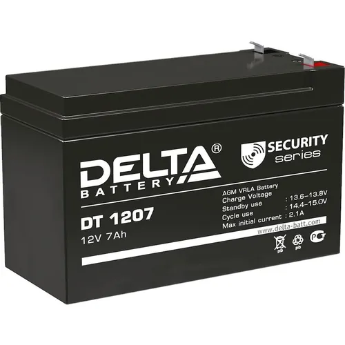 Аккумуляторная батарея Delta DT 1207 для ИБП, 12В, 7Ач