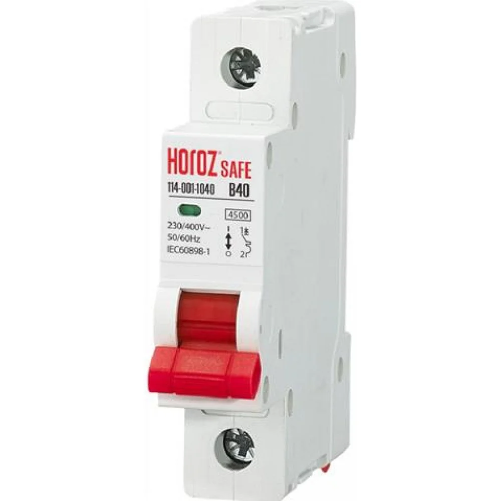 Миниатюрный автоматический выключатель HOROZ ELECTRIC SAFE (MCB 1P B40) 1P 40A B 4.5kA 230V 114-001-1040 HRZ00002632