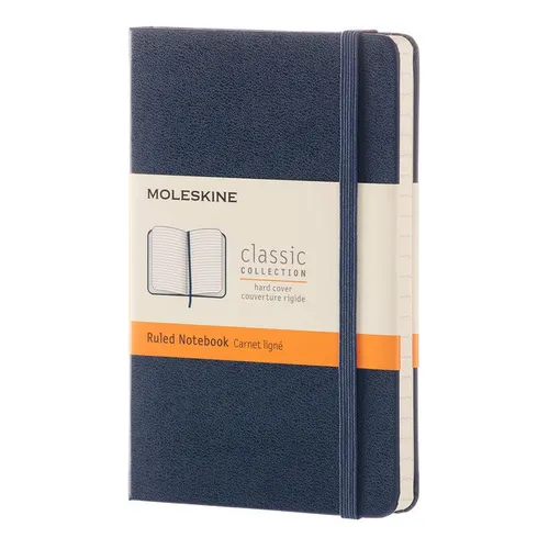 Блокнот Moleskine Classic, 192стр, в линейку, твердая обложка, синий сапфир [mm710b20]