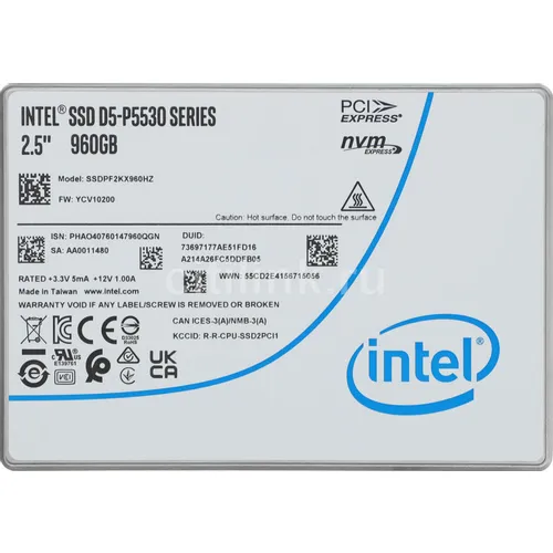 960ГБ Серверный SSD накопитель Intel SSDPF2KX960HZN1 PCIe 4.0 x4, 2.5", TLC, TBW - 1700ТБ