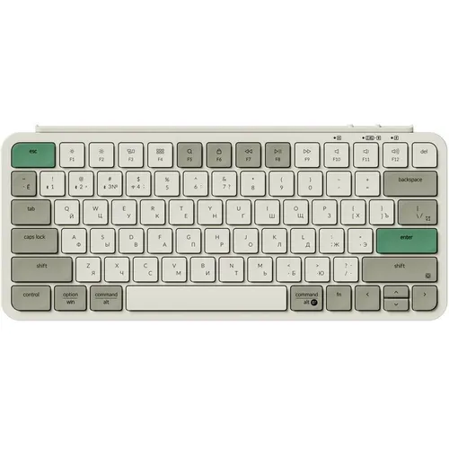Клавиатура KEYCHRON B1 Pro, беспроводная, USB, Bluetooth/Радиоканал, ножничная, бежевый/зеленый [b1p-k12]