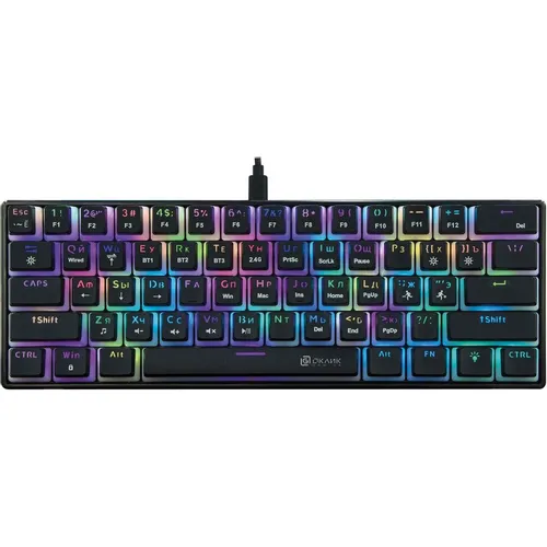 Клавиатура Oklick K763W, беспроводная, USB, Bluetooth/Радиоканал, механическая, черный [1920548]