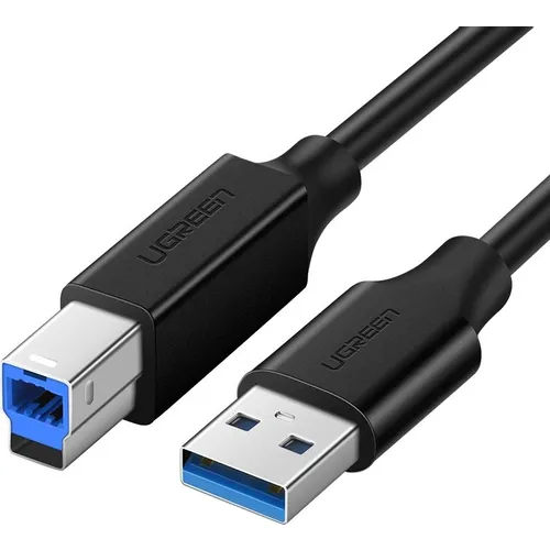 Кабель UGREEN US210, USB 3.0 A(m) - USB 3.0 B (m), ферритовый фильтр , 1м, черный [30753]