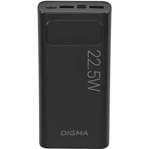 Внешний аккумулятор (Power Bank) Digma DGPF20A, 20000мAч, черный [dgpf20a22pbk]