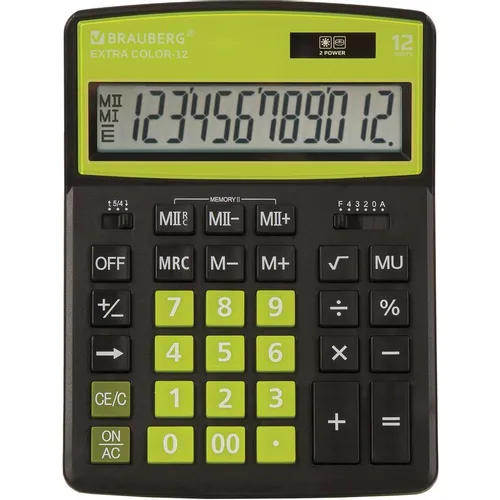Калькулятор BRAUBERG Extra, 250477, 12-разрядный, черный