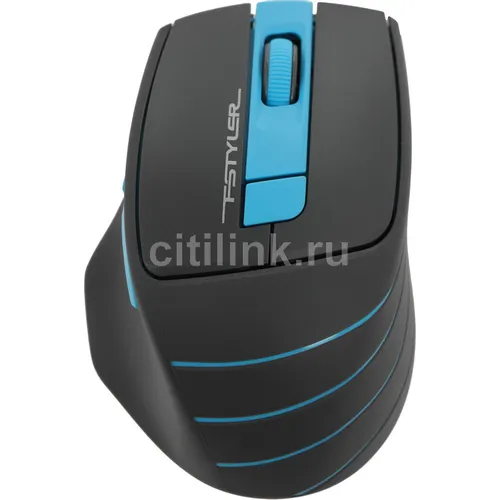 Мышь беспроводная A4TECH Fstyler FG30S, радио, оптическая, USB, 2000dpi, серый и синий [fg30s blue]