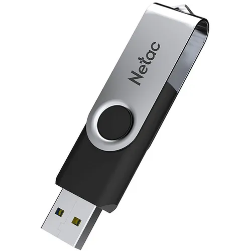 Флешка USB NETAC U505 32ГБ, USB2.0, черный и серебристый [nt03u505n-032g-20bk]