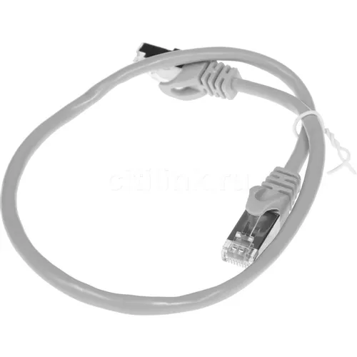 Патч-корд EXEGATE FTP-RJ45-RJ45-C5e-CU-0,5M-GY FTP, кат.5E, 0.5м, 4 пары, медь, многожильный, серый