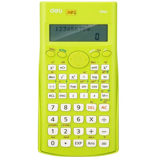 Калькулятор Deli E1710A/GRN, 10+2-разрядный, зеленый