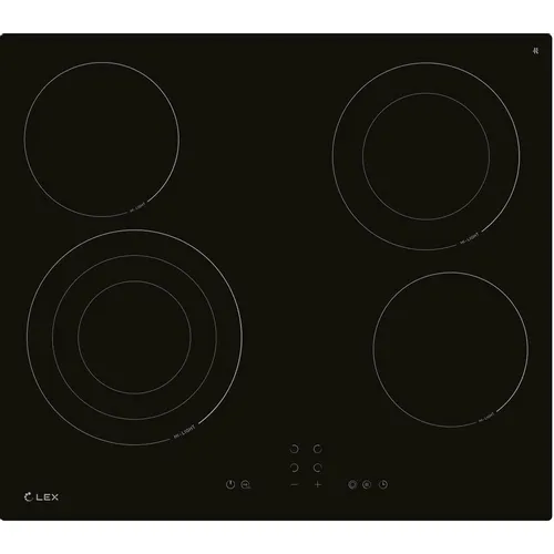 Электрическая варочная поверхность LEX EVH 642B BL, конфорок: 4 шт., стеклокерамика, независимая, черный