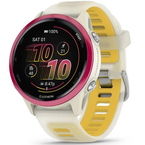 Смарт-часы Garmin Forerunner 570, 42мм, 1.2", белый/белый/розовый