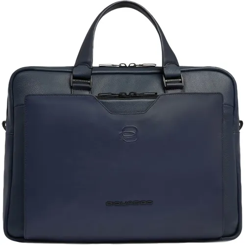 Деловая сумка Piquadro Ael, мужская, кожа натуральная, синий [ca6920s142/blu]