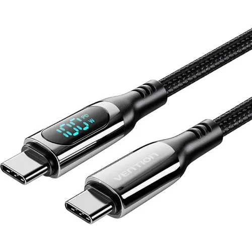 Кабель VENTION TAYBAV, USB Type-C (m) - USB Type-C (m), 1.2м, 5A, черный