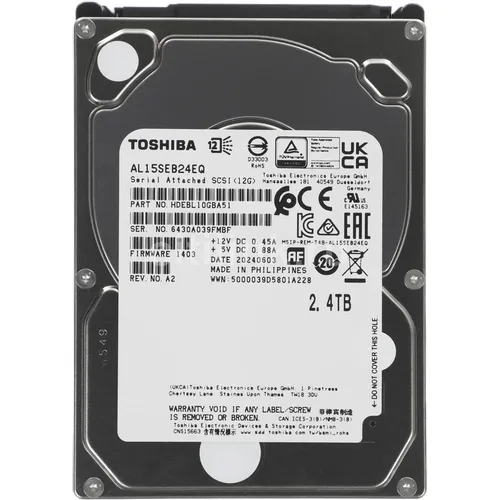 Жесткий диск Toshiba AL15SEB24EQ, 2.4ТБ, HDD, SAS 3.0, 2.5"