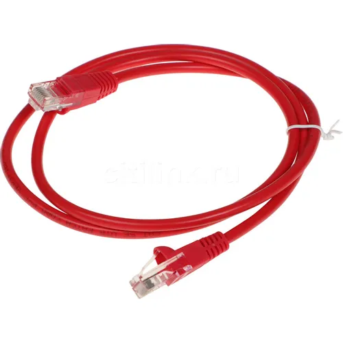 Патч-корд Buro литой (molded), UTP, кат.5E, 1м, 4 пары, 26AWG, алюминий омедненный, многожильный, красный