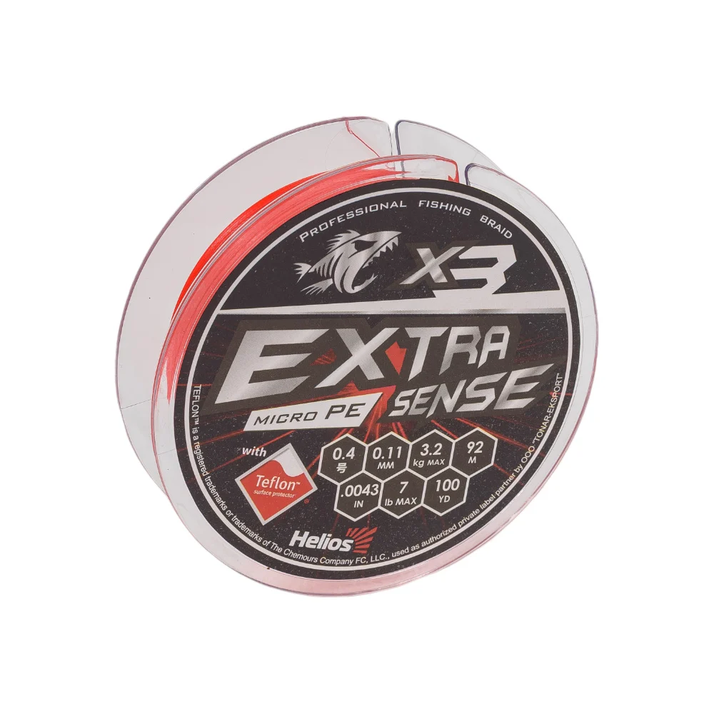 Шнур Helios hs-es-x3-0.4/7lb extrasense x3 pe red 218730