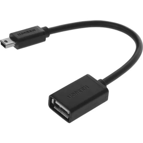 Переходник UGREEN US249, USB 3.0 A(m) (прямой) - mini USB 3.0 B (f) (прямой), ферритовый фильтр , 0.1м, черный [10383]