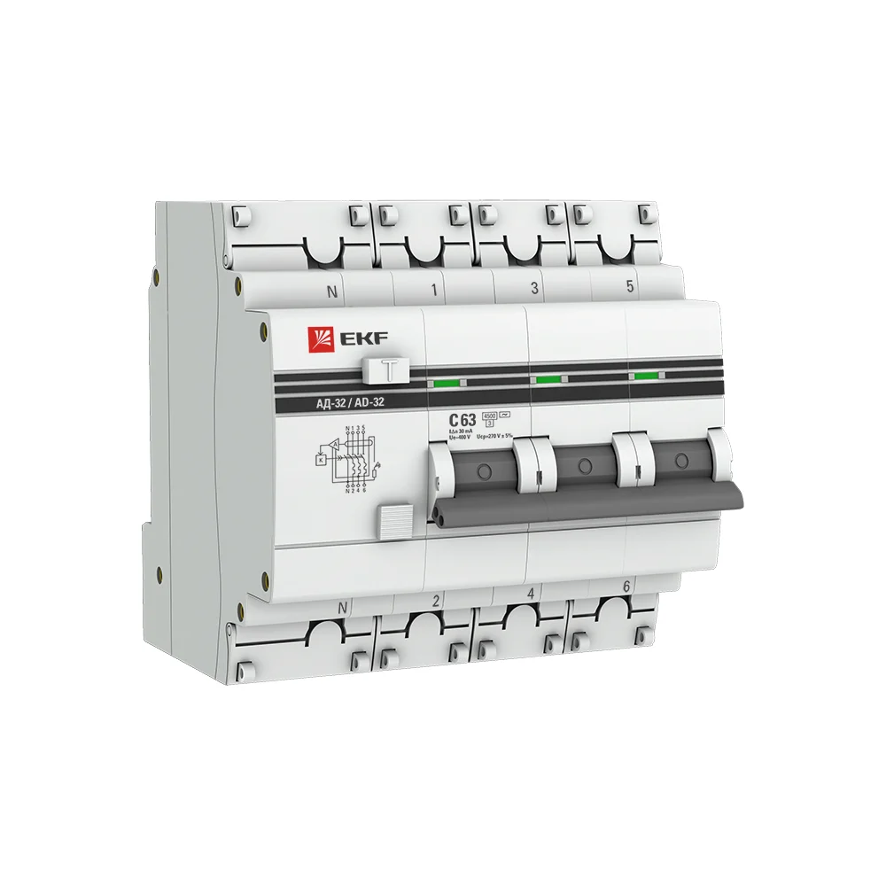 Дифференциальный автомат EKF АД-32 PROxima DA32-63-30-4P-pro