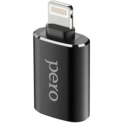 Адаптер OTG PERO AD02, Lightning (m) - USB (f), 0.032м, черный