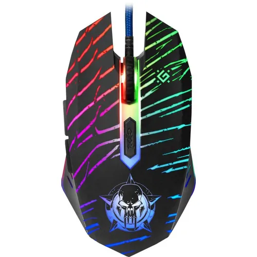 Мышь проводная Defender Dark Agent GM-590L, игровая, оптическая, USB, 12800dpi, черный [52590]