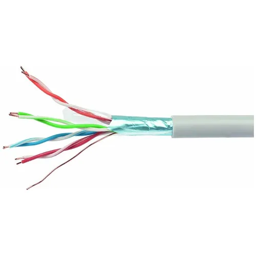 Кабель CABLEXPERT FPC-5004E-SOL/100 FTP, кат.5E, 100м, 4 пары, 24AWG, 0.48мм, алюминий омедненный, одножильный, серый