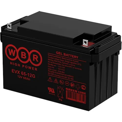 Аккумуляторная батарея WBR EVX65-12G для ИБП, 12В, 65Ач [evx65-12g wbr]