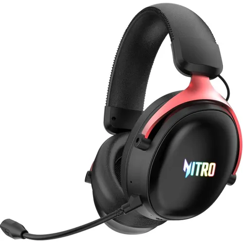 Гарнитура игровая Acer Nitro OHR401, для компьютера и игровых консолей, мониторные, Bluetooth/радио/3,5 мм, черный [zl.hdsee.00h]