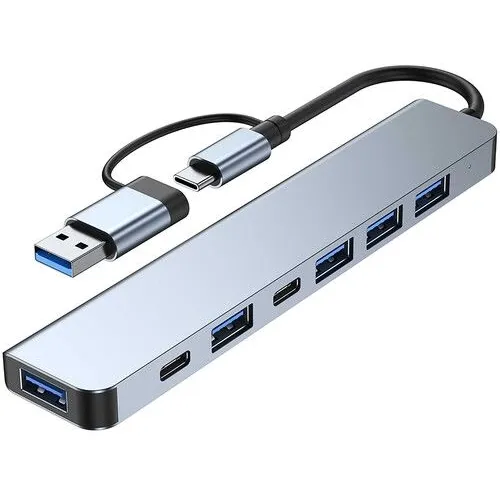 Хаб (разветвитель) PALMEXX PX/HUB-080, серый