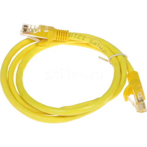 Патч-корд PREMIER PP6U-1M/Y литой (molded), UTP, кат.6, 1м, 4 пары, 24AWG, алюминий омедненный, многожильный, желтый
