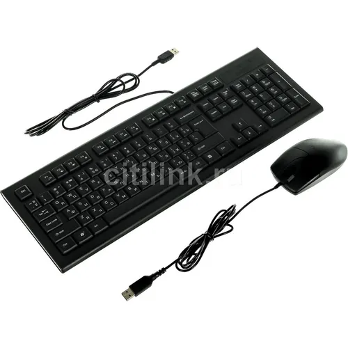 Комплект (клавиатура+мышь) A4TECH KR-8520D, USB, проводной, черный