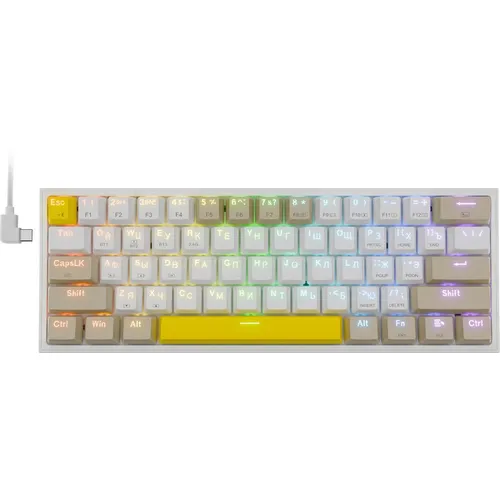 Клавиатура Redragon Fizz Pro, беспроводная, USB, Bluetooth/Радиоканал, механическая, белый [72598]