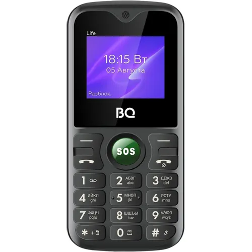 Сотовый телефон BQ Life 1853, черный/зеленый
