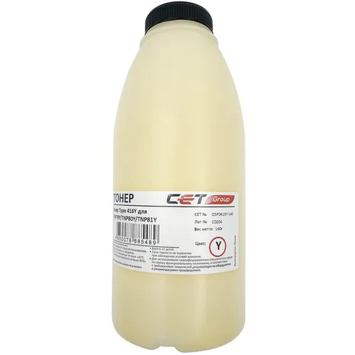 Тонер CET OSP0416Y-140, для KONICA MINOLTA Bizhub C3320i/C3350i, желтый, 140грамм, бутылка