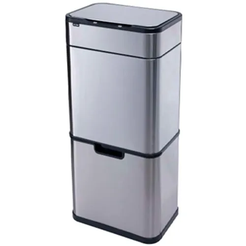 Ведро для мусора KITCHEN JOY Классик KJ-JAH8892, 50л, нержавеющая сталь, прямоугольная, сенсорная крышка, серебристый [kj-jah8892-50l]