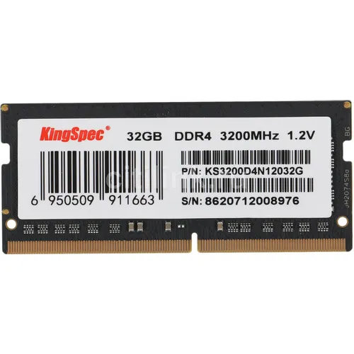 Оперативная память KINGSPEC KS3200D4N12032G DDR4 - 1x 32ГБ 3200МГц, для ноутбуков (SO-DIMM), Ret