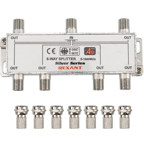 Сплиттер антенный REXANT 05-6104, F-TV(f) - серебристый