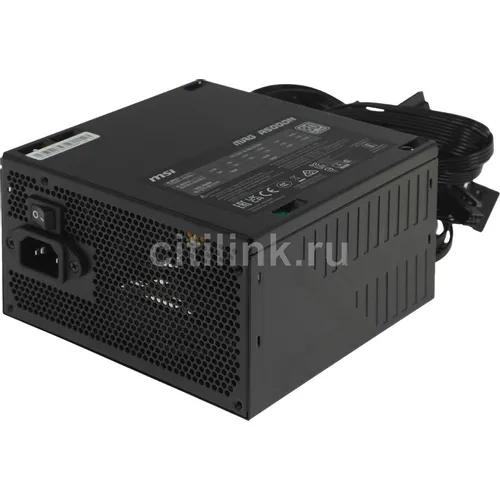 Блок питания MSI MAG A500DN, 500Вт, 80 PLUS WHITE, 120мм, черный, retail [306-7zp6a11-809]