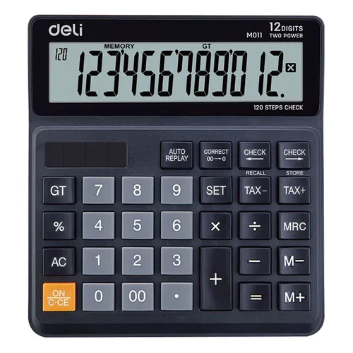 Калькулятор Deli EM01120, 12-разрядный, черный