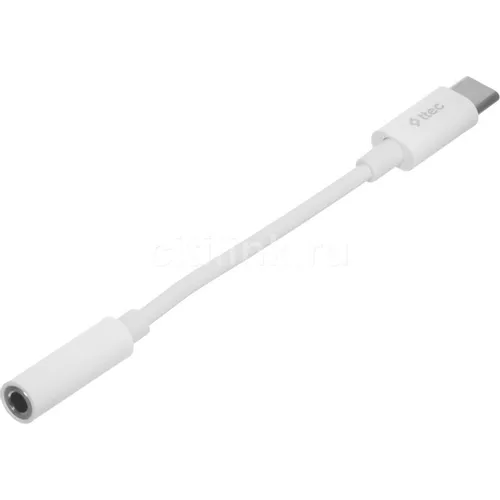 Адаптер TTEC 2AK04B, USB Type-C (m) - Jack 3.5 (f), 0.11м, белый