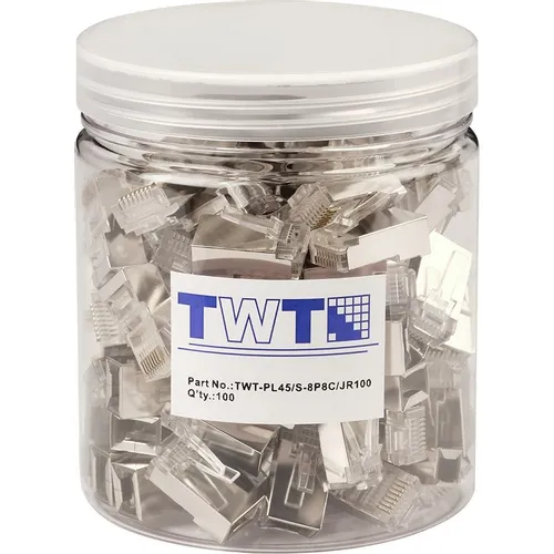 Коннектор LanMaster TWT-PL45/S-8P8C/JR100 STP кат.5E RJ45 прозрачный (упак.: 100шт)