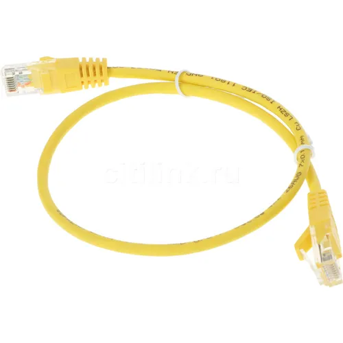 Патч-корд SUPRLAN 10-0161, вилка RJ-45, вилка RJ-45, кат.5E, LSZH, 0.5м, желтый